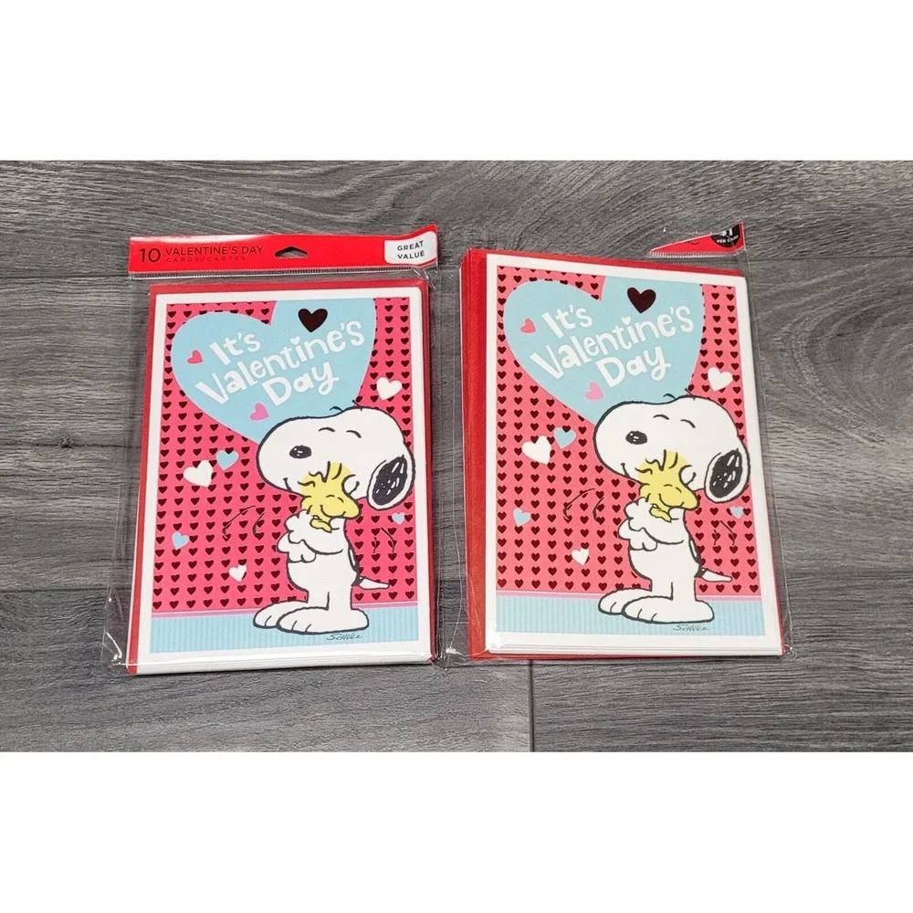 Hallmark Peanuts Snoopy/Woodstock Valentine's Cards (Lot of 18 Cards/Envelopes)